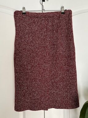 Mikarose Marled Burgundy Knit Pencil Skirt